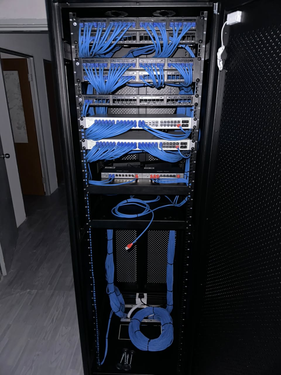 Technician fixing router